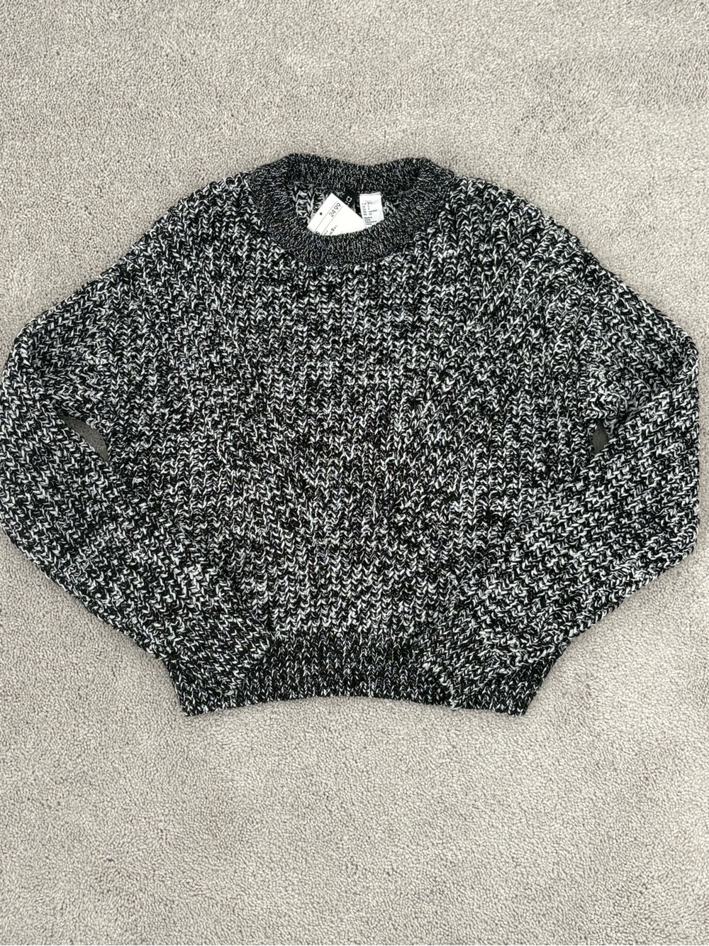 NWT H&M Divided Black and White Marled Women's Sweater